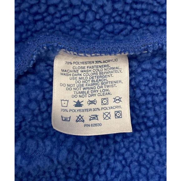 Lands End Size Large Blue Vest Womens Sleeveless Full Zip Fleece Mock Neck - Picture 7 of 7